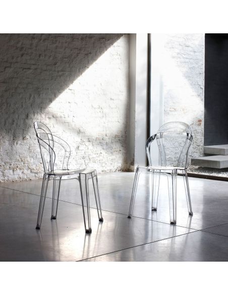 Sedie moderne impilabili in policarbonato trasparente Arsemid