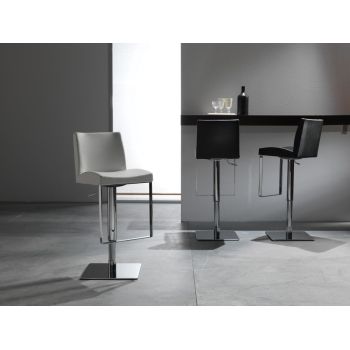 Sgabello design in ecopelle e acciaio Hamilcar 2