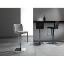 Sgabello design in ecopelle e acciaio Hamilcar