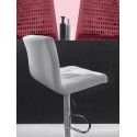 Sgabello design regolabile in altezza in metallo cromato ed ecopelle Murilo