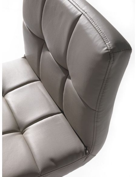 Sgabello design regolabile in altezza in metallo cromato ed ecopelle Murilo Sgabello design regolabile in altezza in metallo cromato ed ecopelle Murilo