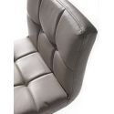 Sgabello design regolabile in altezza in metallo cromato ed ecopelle Murilo