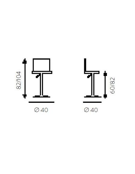 Sgabello cucina regolabile in polipropilene metallo ed ecopelle Isaque