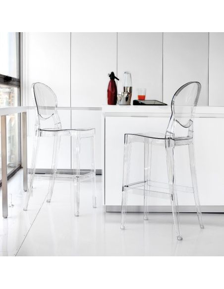 Coppia sgabelli trasparenti da cucina in policarbonato Yannou Coppia sgabelli trasparenti da cucina in policarbonato Yannou