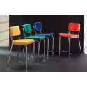 Sgabello imbottito design moderno in ecopelle e metallo cromato Derrien