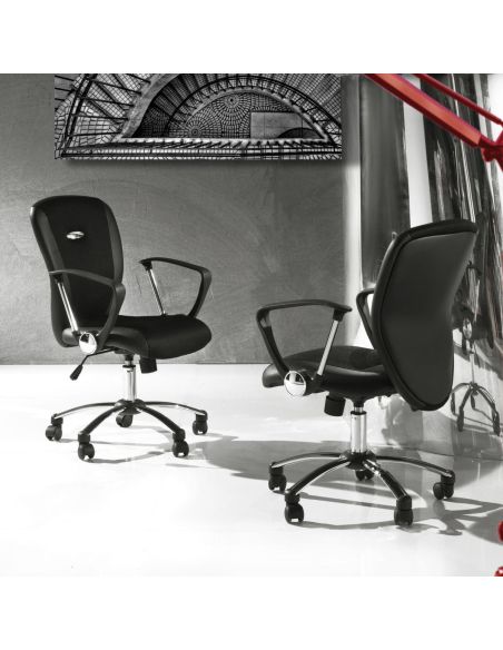 Sedia da ufficio con ruote e braccioli ergonomica Mosseira 