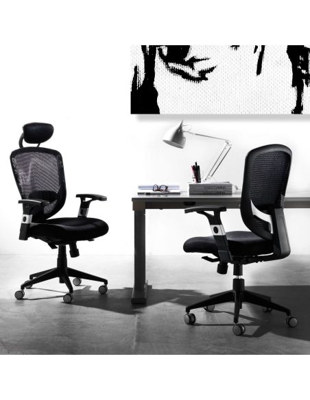 Sedia ufficio con schienale comodo e ruote gommate Aligia