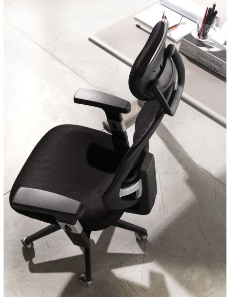 Sedia ufficio con schienale comodo e ruote gommate Aligia