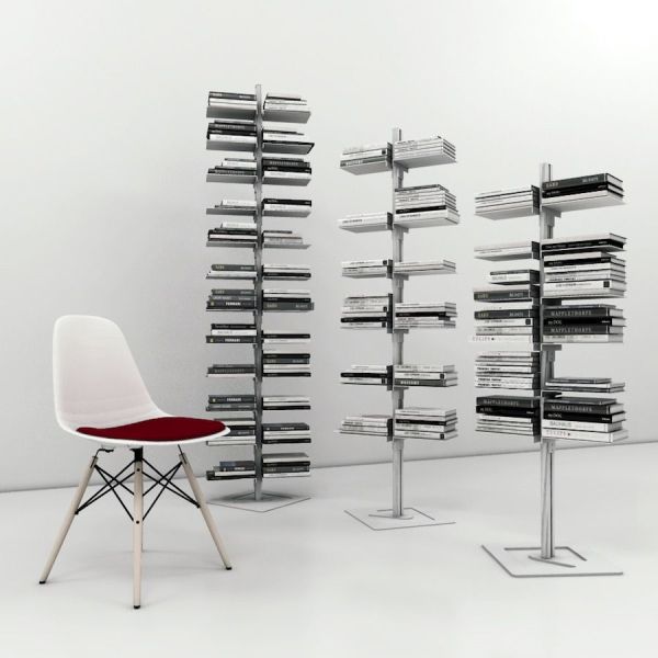 Libreria verticale autoportante in alluminio e acciaio Dotto