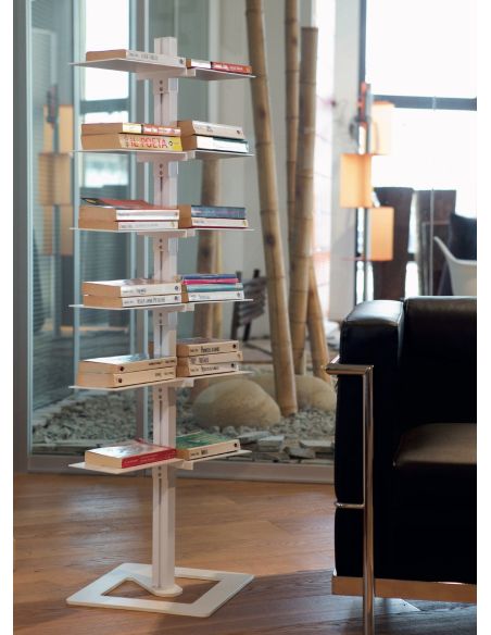 Libreria verticale autoportante in alluminio e acciaio Dotto