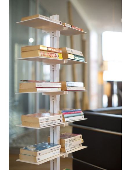 Libreria verticale autoportante in alluminio e acciaio Dotto