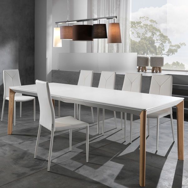 Tavolo pranzo allungabile design minimal Talles da 160 a 240 cm