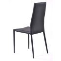 Sedia impilabile moderna in ecopelle per cucina Atalia Black