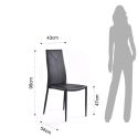 Sedia impilabile moderna in ecopelle per cucina Atalia Black