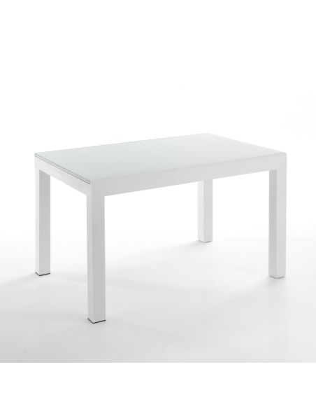 Tavolo allungabile moderno in vetro e metallo Bigisio