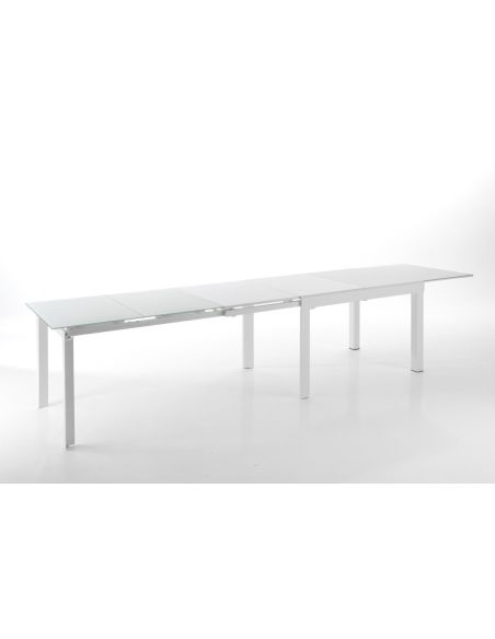 Tavolo allungabile moderno in vetro e metallo Bigisio