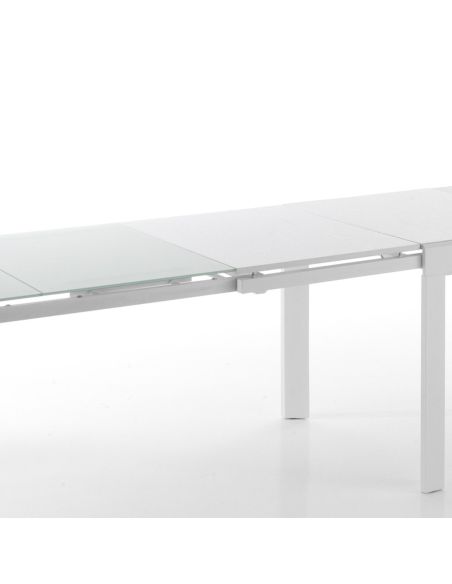 Tavolo allungabile moderno in vetro e metallo Bigisio