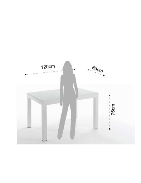 Tavolo allungabile moderno in vetro e metallo Bigisio