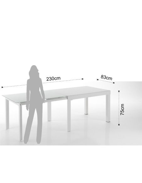 Tavolo allungabile moderno in vetro e metallo Bigisio