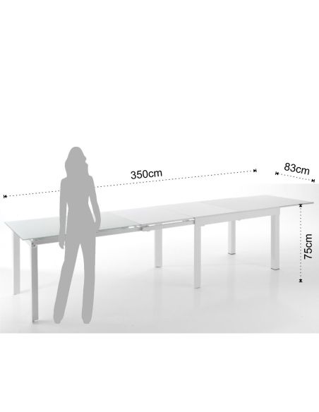 Tavolo allungabile moderno in vetro e metallo Bigisio