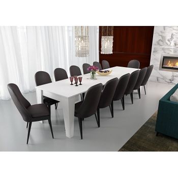 Tavolo consolle allungabile fino a 306 cm Zulc White 2