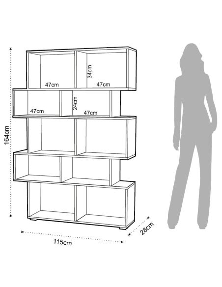 Libreria scaffale in legno per casa e ufficio design moderno Fraine