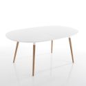 Tavolo allungabile legno mdf bianco e massello rovere Angoon