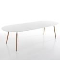 Tavolo allungabile legno mdf bianco e massello rovere Angoon