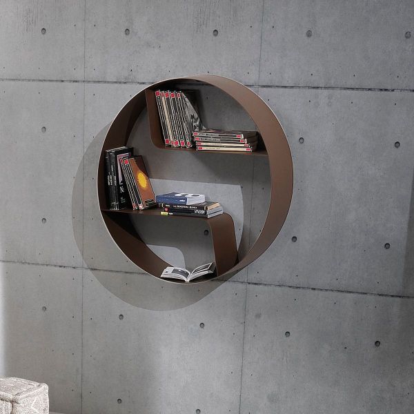 Libreria a muro moderna rotonda Gemerek Corten