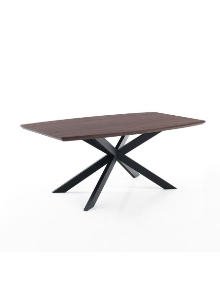 Tavolo design allungabile da 160 a 210 cm in legno e metallo Salmour Tavolo design allungabile da 160 a 210 cm in legno e metallo Salmour