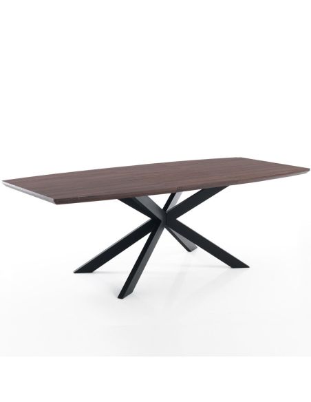 Tavolo design allungabile da 160 a 210 cm in legno e metallo Salmour Tavolo design allungabile da 160 a 210 cm in legno e metallo Salmour