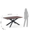 Tavolo design allungabile da 160 a 210 cm in legno e metallo Salmour