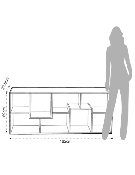 Libreria design moderno in legno bianco e rovere per casa o ufficio Olyak