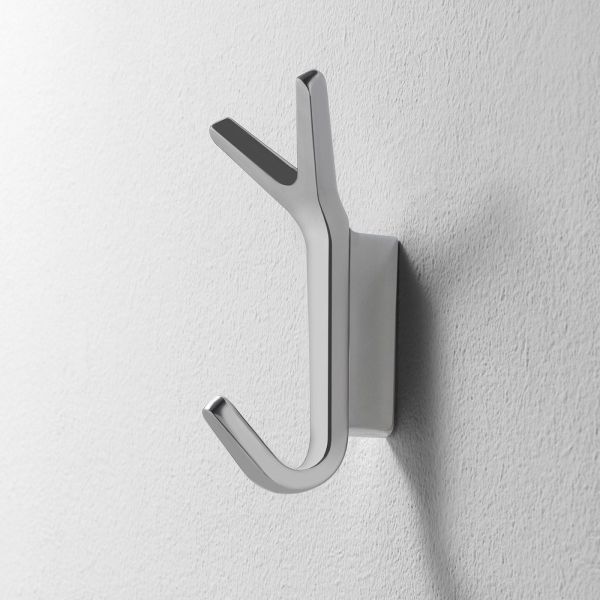 Set 4 ganci appendiabito da parete in alluminio lucido Battista
