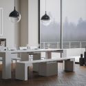 Consolle tavolo allungabile fino a 300 cm in legno bianco Linette