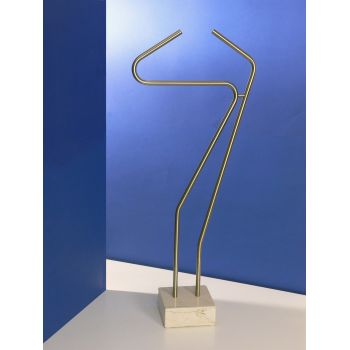 Indossatore da camera in acciaio inossidabile e marmo Jordon 2