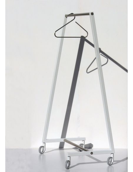 Stand appendiabiti su ruote in acciaio bianco Otis 2 Stand appendiabiti su ruote in acciaio bianco Otis 2