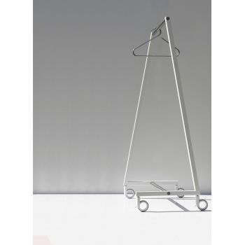 Stand appendiabiti su ruote in acciaio bianco Otis 2 2