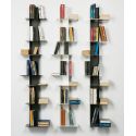 Libreria verticale a muro in metallo e plexiglass Elib7