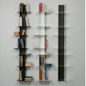 Libreria verticale a muro in metallo e plexiglass Elib7