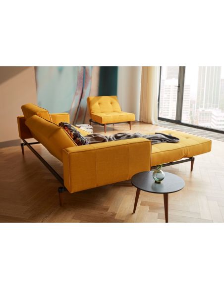 Divano letto una piazza e mezza con braccioli e materasso a molle Splitback