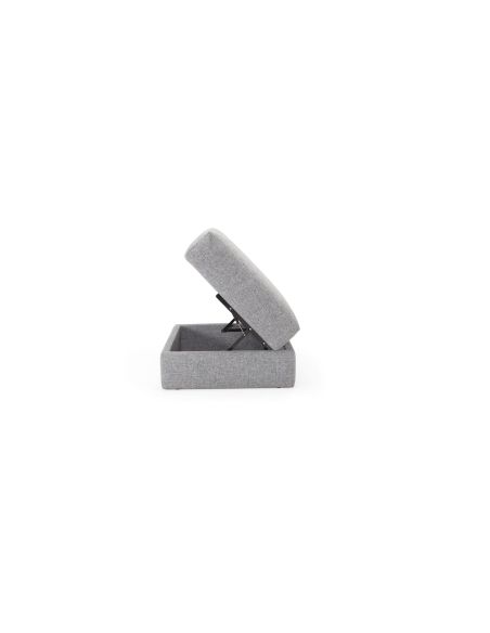 Pouf imbottito con contenitore salvaspazio Cornila