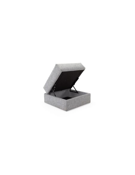 Pouf imbottito con contenitore salvaspazio Cornila