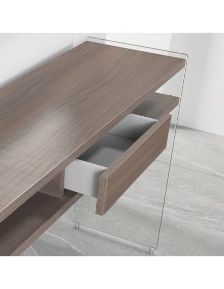 Consolle da ingresso in legno e vetro design moderno Jenny Consolle da ingresso in legno e vetro design moderno Jenny
