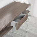 Consolle da ingresso in legno e vetro design moderno Jenny