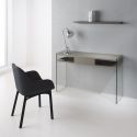 Consolle da ingresso in legno e vetro design moderno Jenny