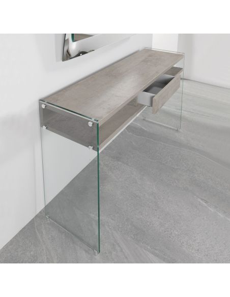 Consolle da ingresso in legno e vetro design moderno Jenny Consolle da ingresso in legno e vetro design moderno Jenny