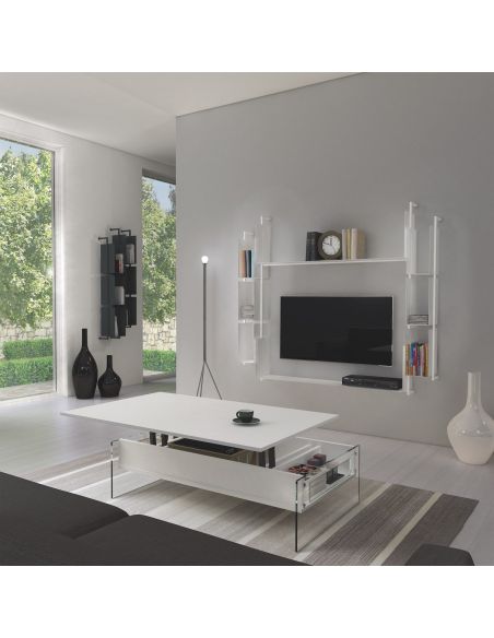 Tavolino da salotto con contenitore e piano alzabile Miram