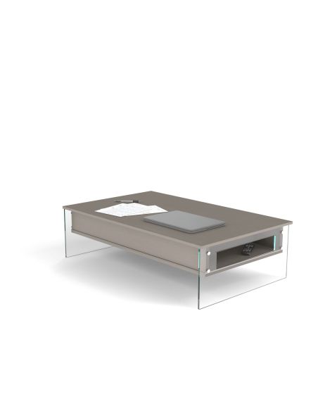Tavolino da salotto con contenitore e piano alzabile Miram