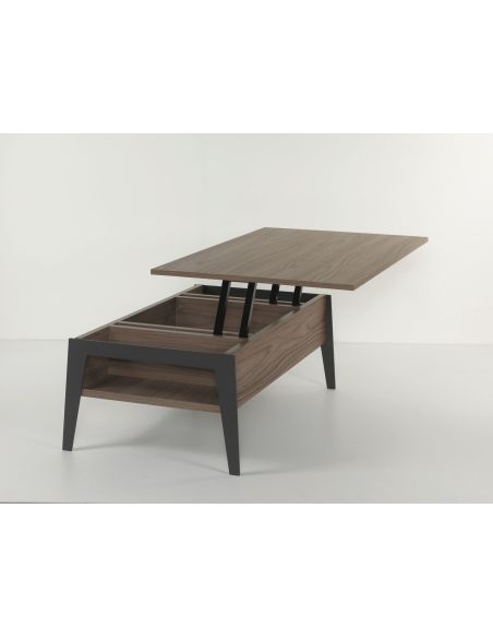 Tavolino da salotto con piano alzabile e contenitore Mintar